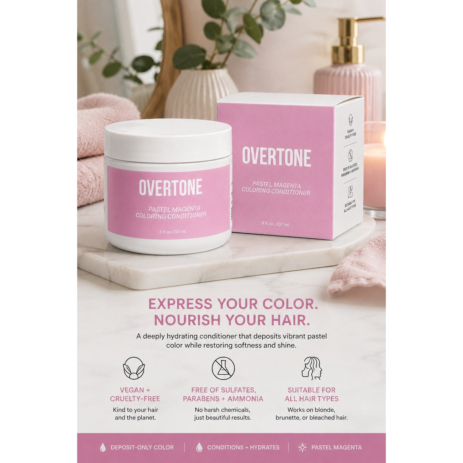 Overtone Pastel Magenta Coloring Conditioner