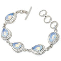 Fire Opal Pear Gemstone Handmade 925 Sterling Silver Plated Jewelry Bracelet