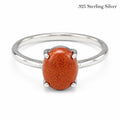 Sterling silver Carnelian gemstone ring size 9 by Republic Mercantile, featuring a vibrant orange-red oval cabochon gemstone.