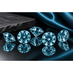 1ct Sea Blue Moissanite Round 6.5mm VVS1 Loose Gemstone GRA Card & Case Certified