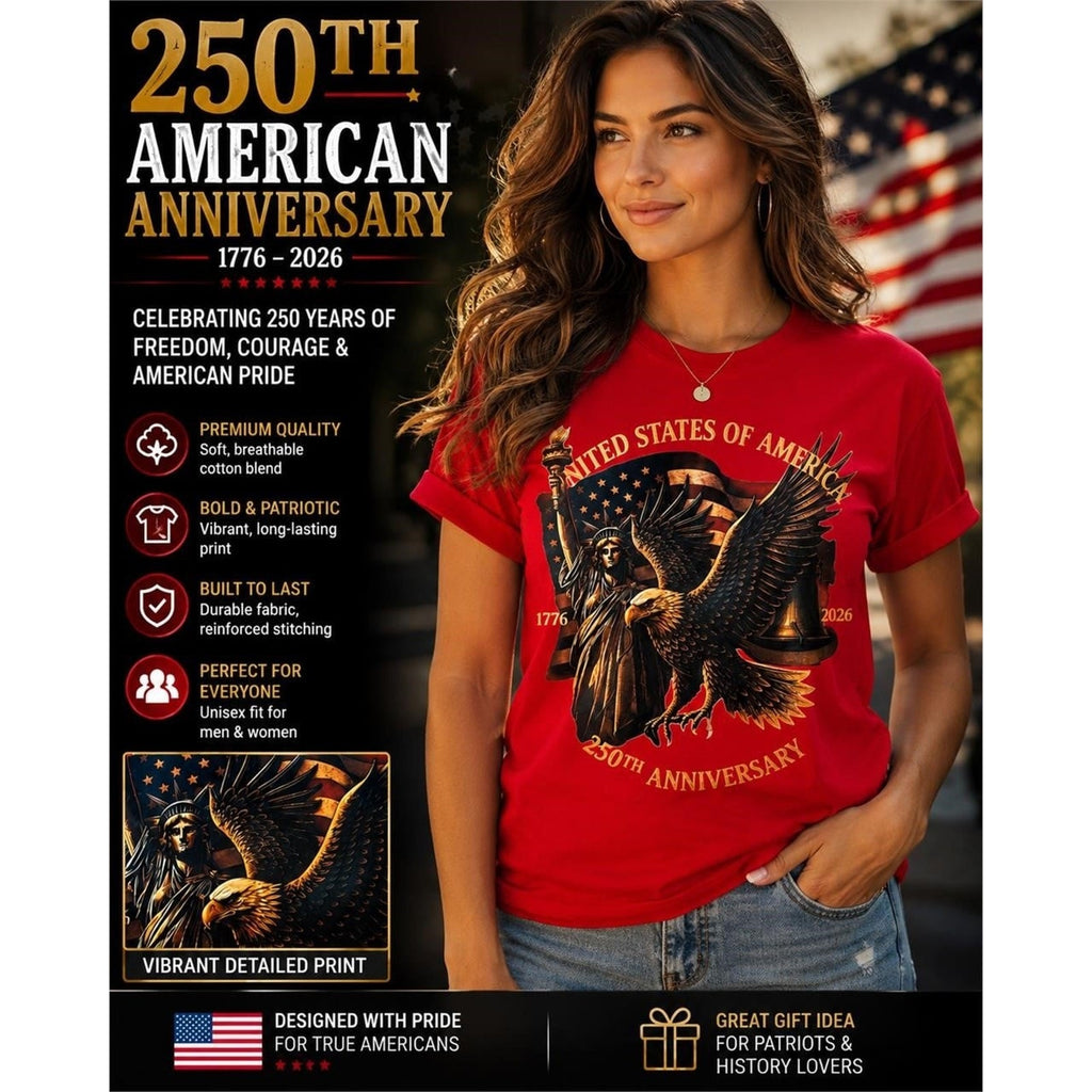 250th USA Anniversary Red T-Shirt Size: M