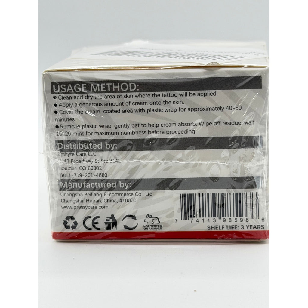 Tattoo Numbing Cream Maximum Strength Pain Relief 60g 2.1oz
