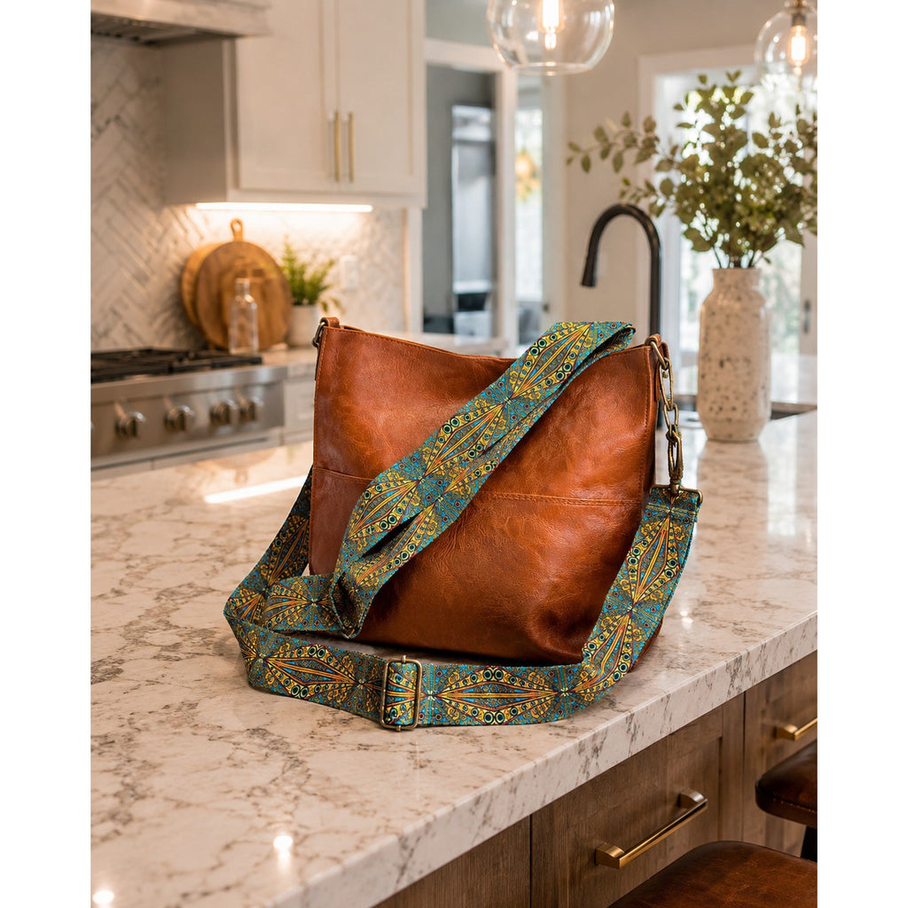 NEW Brown Vegan Leather Hobo Crossbody Bag