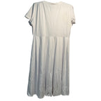 Jesdani women's white maxi dress with flutter sleeves, size 2XL, flowing fabric and elegant design for summer or special occasions.