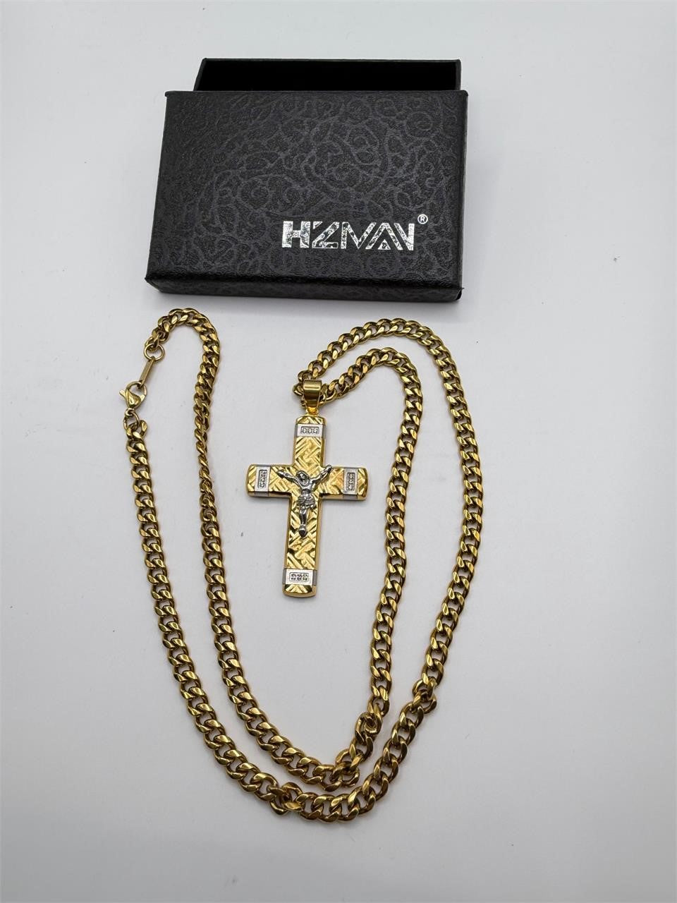 NEW Gold Plated Stainless 24" Link Chain & Pendant