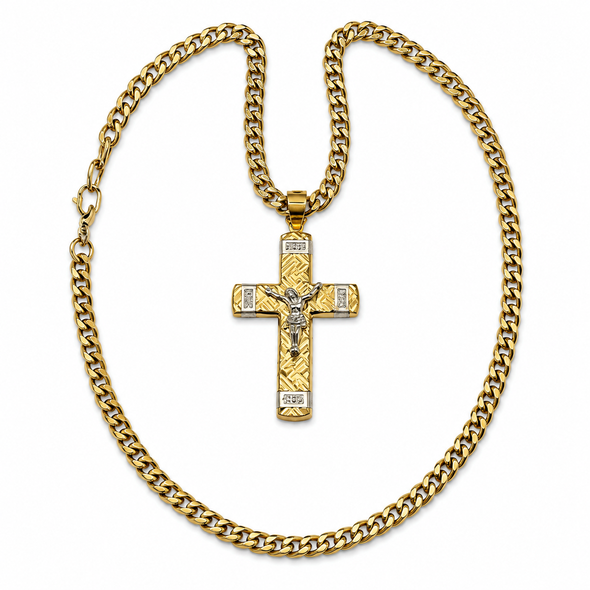 Gold plated stainless steel 24-inch link chain necklace with pendant from Republic Mercantile, featuring a sleek and stylish design.