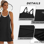 NEW Rosvigor 2-in-1 Active Dress Black Size M Built-In Shorts FREE Shipping