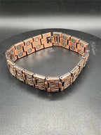 Antiqued copper magnetized bracelet with 8-inch length, featuring a vintage finish and handcrafted design by Republic Mercantile.