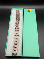Antiqued copper magnetized bracelet featuring 8-inch length and detailed craftsmanship, by Republic Mercantile.