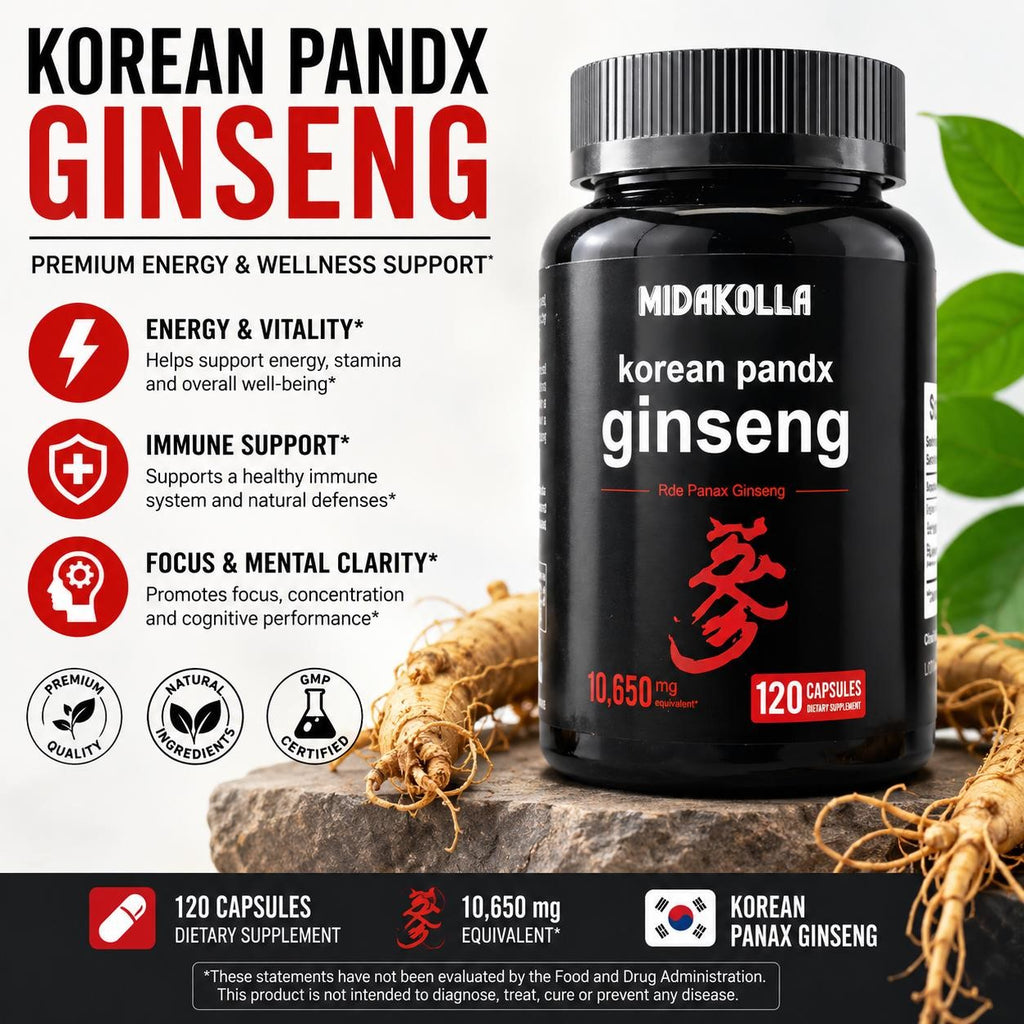 NEW Korean Pandx Ginseng 120 Capsule Supplement