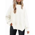 Sunbs women's oversized winter crewneck sweater with long sleeves, cozy pullover in size M, warm and comfortable for cold weather.