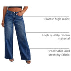 Eytino blue jeans in dirty blue with elastic waistband, size 3XL, showing front view with relaxed fit and casual style.