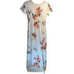 Aiyino Fashion White Floral Empire Waist Dress Size M