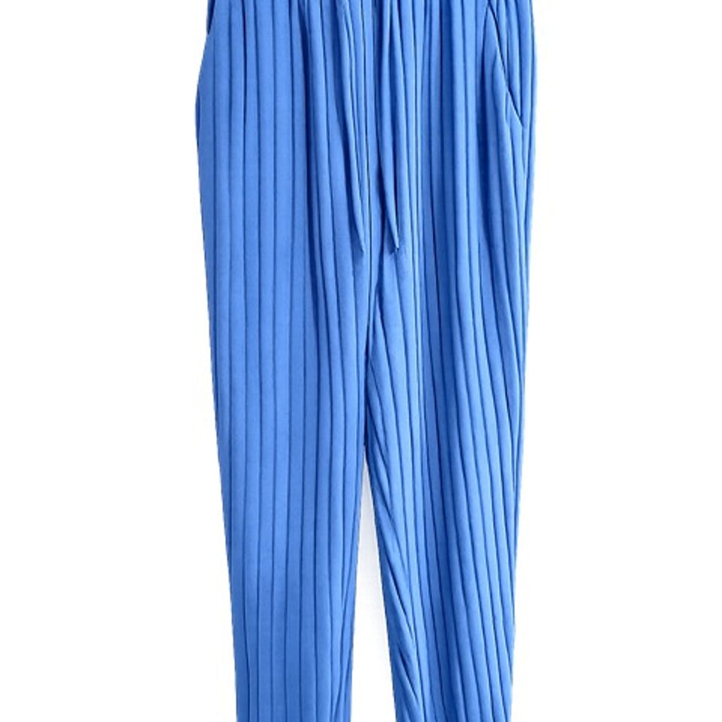 Fantaslook Women's Ribbed Lounge Set - Blue - Soft 2-Piece Outfit - Size S NEW
