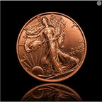 Fine copper collectible coin featuring Walking Liberty design, 1 oz .999 pure copper coin from Republic Mercantile.