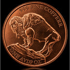 Republic Mercantile 1 oz .999 fine copper collectible coin featuring a detailed buffalo design.