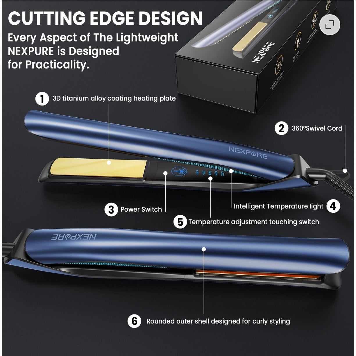 NEW Nexpure Pro 1" Hair Straightener & Curler