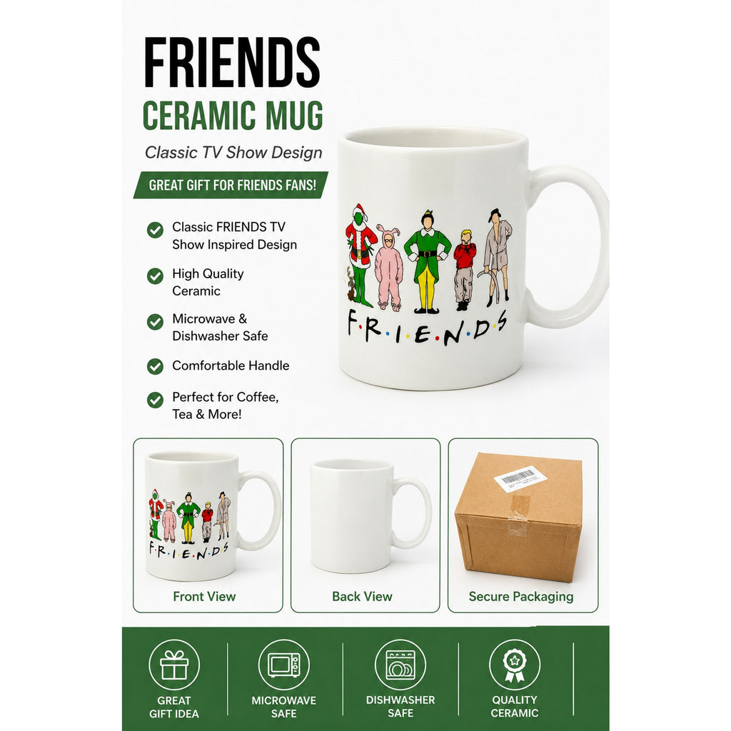 FRIENDS ceramic coffee mug cup Grinch, Vacation, & More
