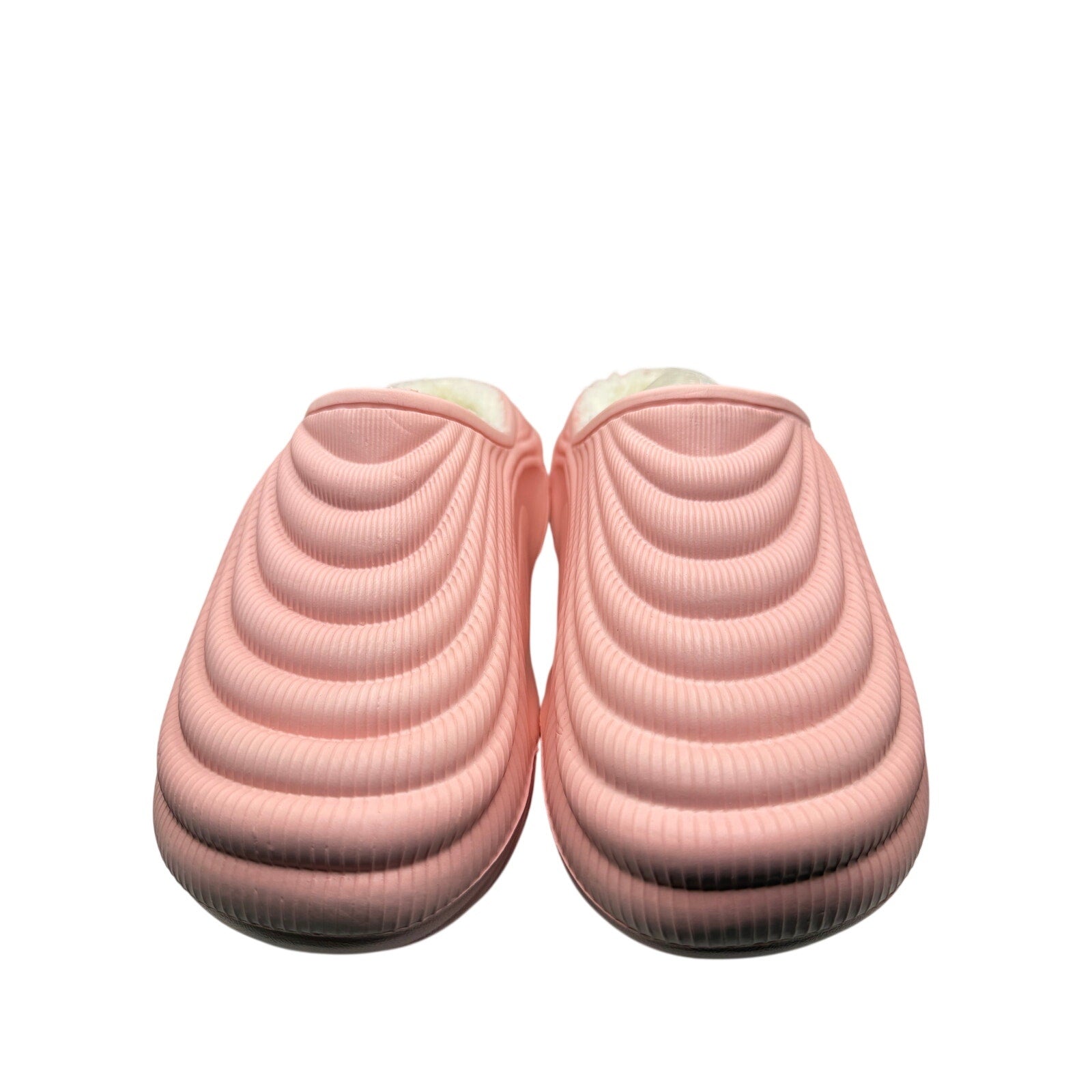 Pink fuzzy house slipper slides from VEPCQ with plush furry exterior and open-toe design in size 6-6.5.