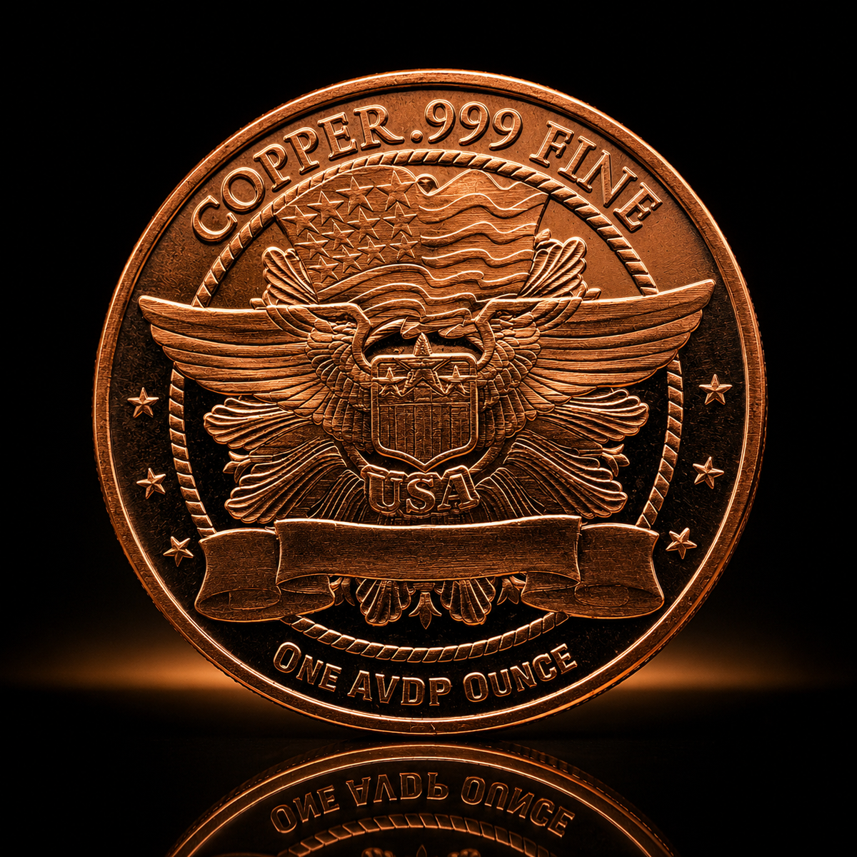 1 AVDP oz .999 Fine Copper Collectible Coins St Gaudens Design