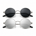 Two pairs of NIEEPA Lennon round sunglasses featuring classic frames and tinted lenses, stylish eyewear for casual wear.