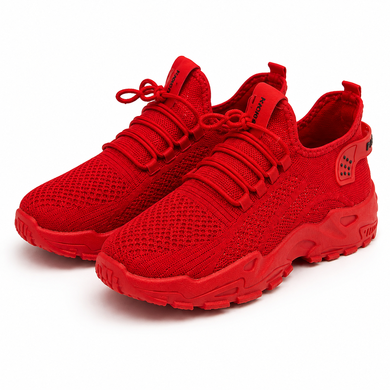 Red women's athletic sneakers by Republic Mercantile, size 10.5, with breathable mesh and white sole design.