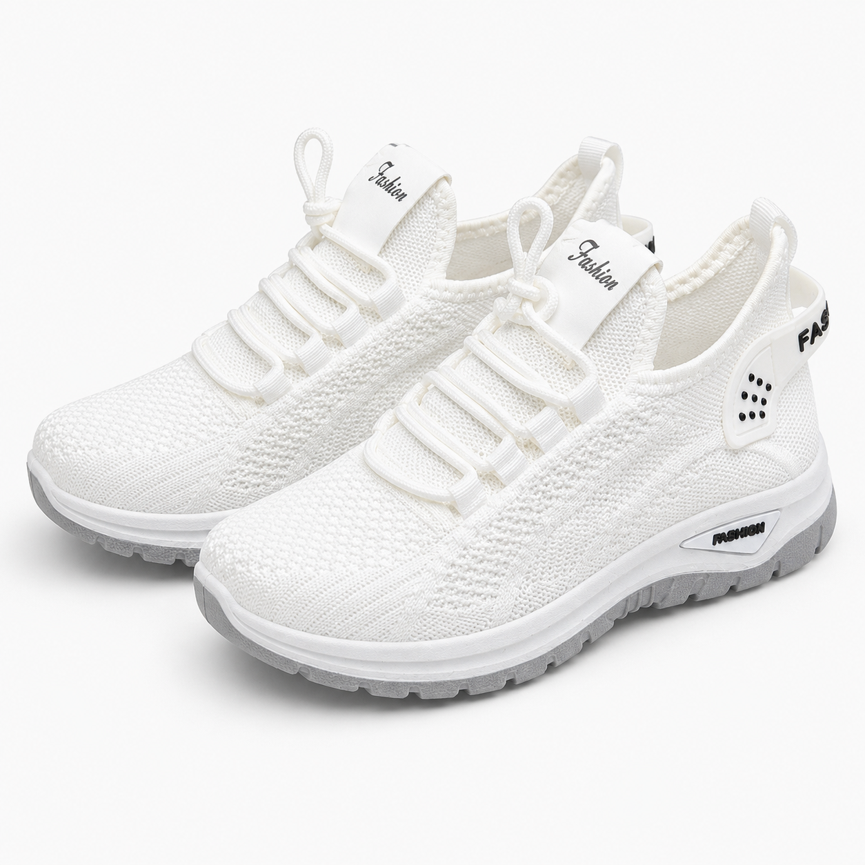 White women's athletic sneakers in size 6.5 (EU 37) by Republic Mercantile, featuring a sleek design and comfortable fit.
