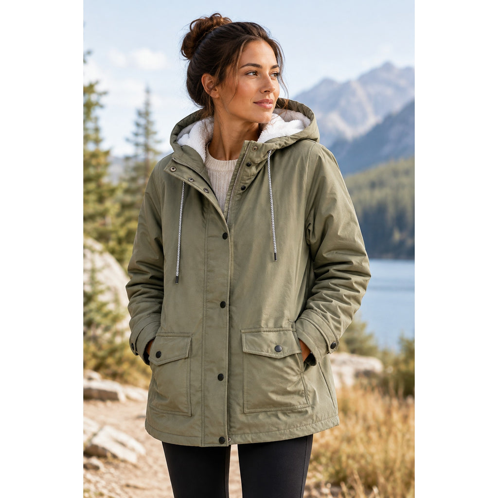 Rosvigor Women's Snap Button Parka Lined Size L