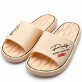 Pink Cream BusyLion Summer Adventures cushioned slides in size 11-12, featuring a comfortable design ideal for warm-weather wear.