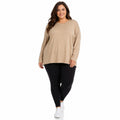 SUNBS Women's Long-Sleeve Carmel T-Shirt Size 2XL