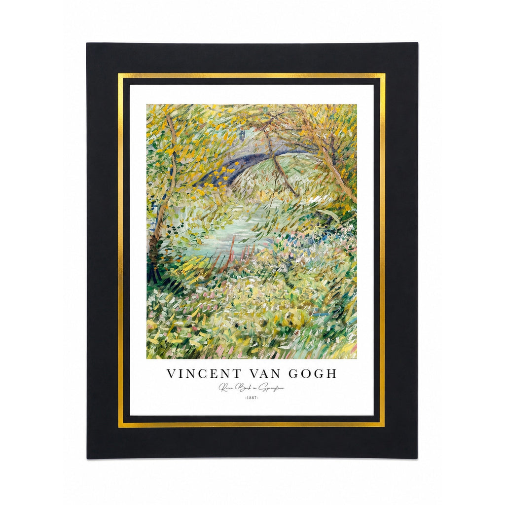 12x16 inch Van Gogh art print on canvas with a 16x20 mat, featuring vibrant colors and detailed brushwork.