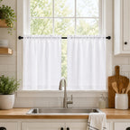 OVZME 30x30 inch White Curtains for Rods