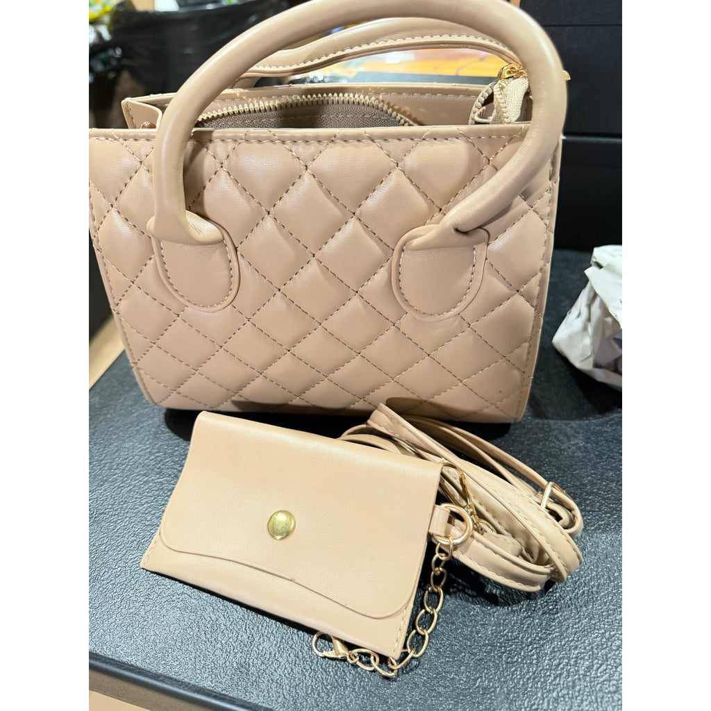 Beige ladies handbag carry purse from Republic Mercantile with an 8x6x3 inch size, featuring a stylish and practical design.