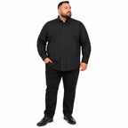 Oaluxe Men's Button Down Long Sleeve Black Size 3XL