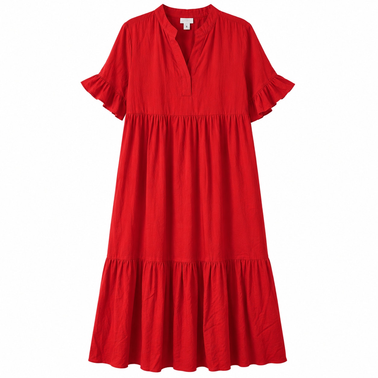 Vihaan Impex Short-Sleeve, V-Neck, A-line Red Maxi Dress Size US-8