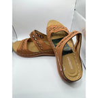 Xuemjiao women's comfort sandals in brown, size 6.5 US (Euro 37), featuring cushioned straps and supportive sole.