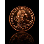 Republic Mercantile 1 oz .999 fine copper collectible coin featuring the 1804 bust design on a detailed coin.