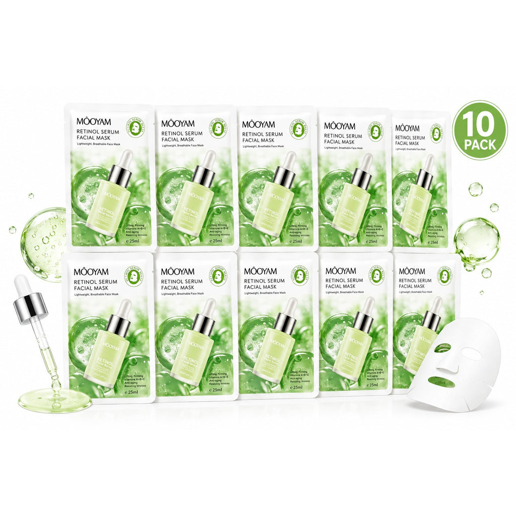 Mooyam Retinol Serum Facial Masks 10-Pack