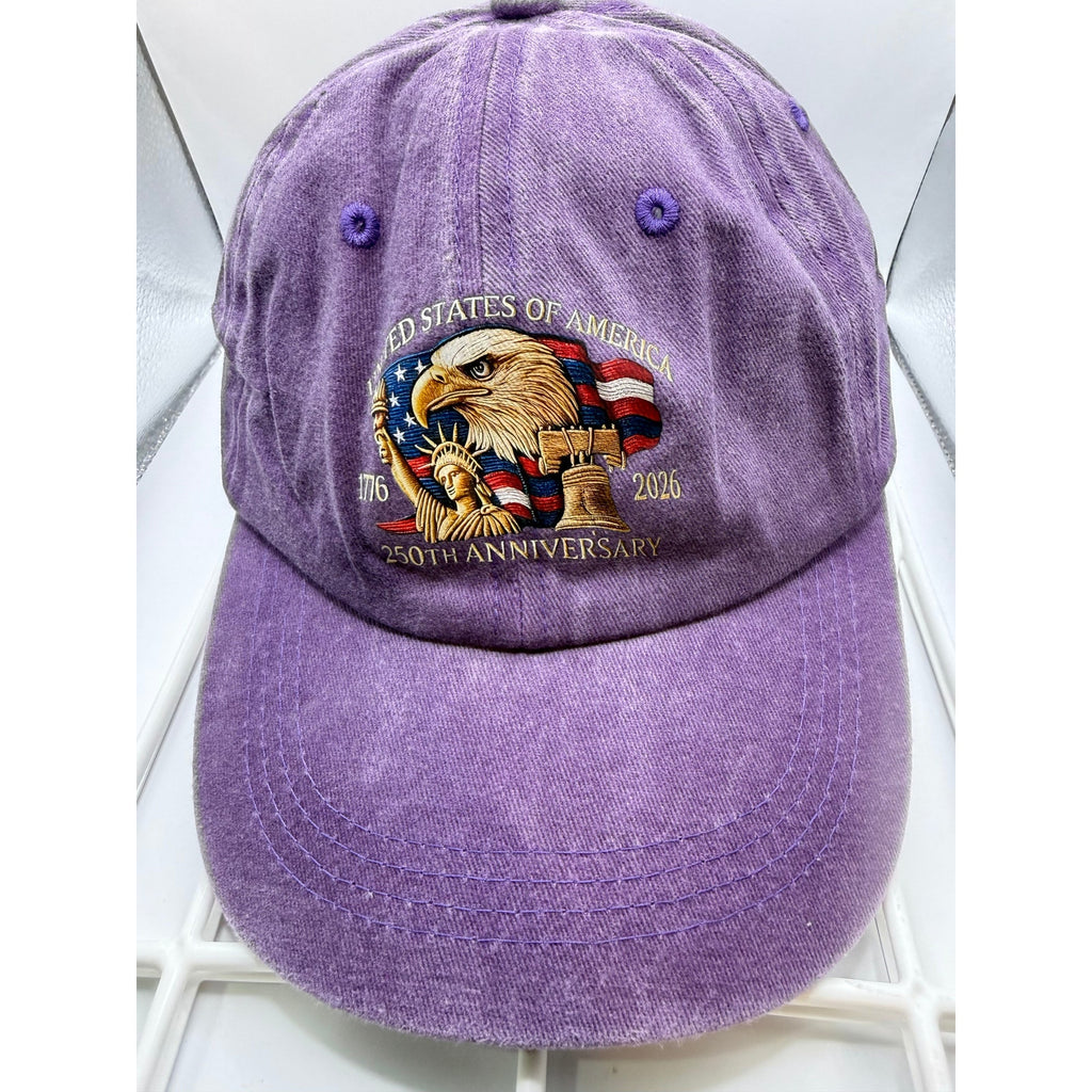 NEW 250 Anniversary USA Ladies Ballcap Purple
