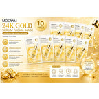 Mooyam 24k Gold Serum Facial Mask - 10 Pack