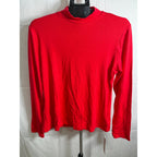 MOYIKO women's black mock turtleneck long sleeve fitted shirt in XXL size displaying a close-up of the fabric and neckline.