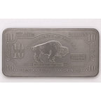 Ten Troy oz .999 fine titanium collectible bar by CMC Mint with detailed engravings and minting marks.