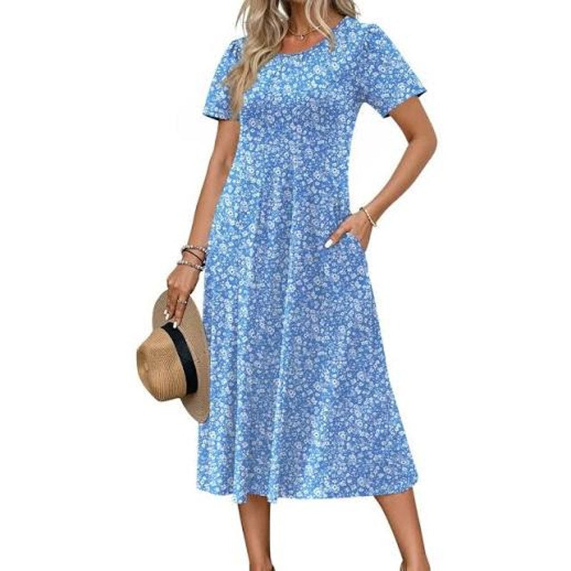 Wholesale box of 50 new women's dresses from Republic Mercantile, featuring assorted styles in a 36-pound reseller lot.