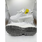 FME women's white sneakers with cushioned insoles, lace-up design, size 6 US, Euro 36, featuring a sleek sporty look.