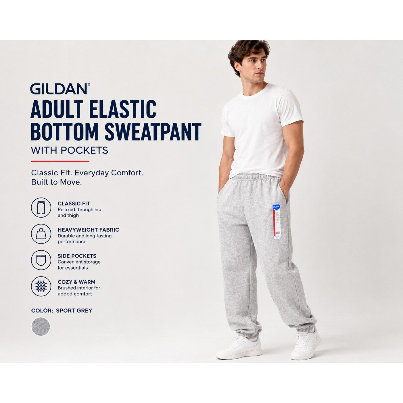 Gildan Gray Sweatpants Joggers Size: Small