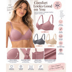 Three women's push-up bras in size 36C, everyday underwear set, featuring supportive cups and comfortable fit.