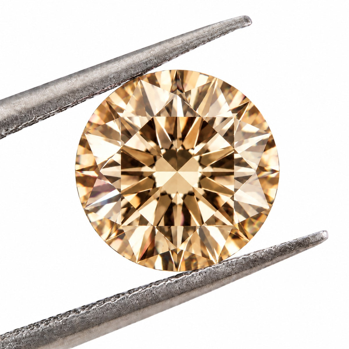 1ct Champaign Moissanite Round 6.5mm VVS1 Loose Gemstone GRA Card & Case Certified