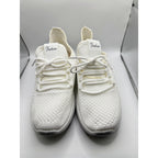 Women's white athletic sneakers by Republic Mercantile, size 6.5 US, Euro 37, with breathable mesh and sporty design.