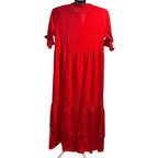 Vihaan Impex Short-Sleeve, V-Neck, A-line Red Maxi Dress Size US-8
