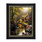 Republic Mercantile 12x16 inch art print on canvas of Cabin Creek with 16x20 mat, showcasing a scenic outdoor landscape.